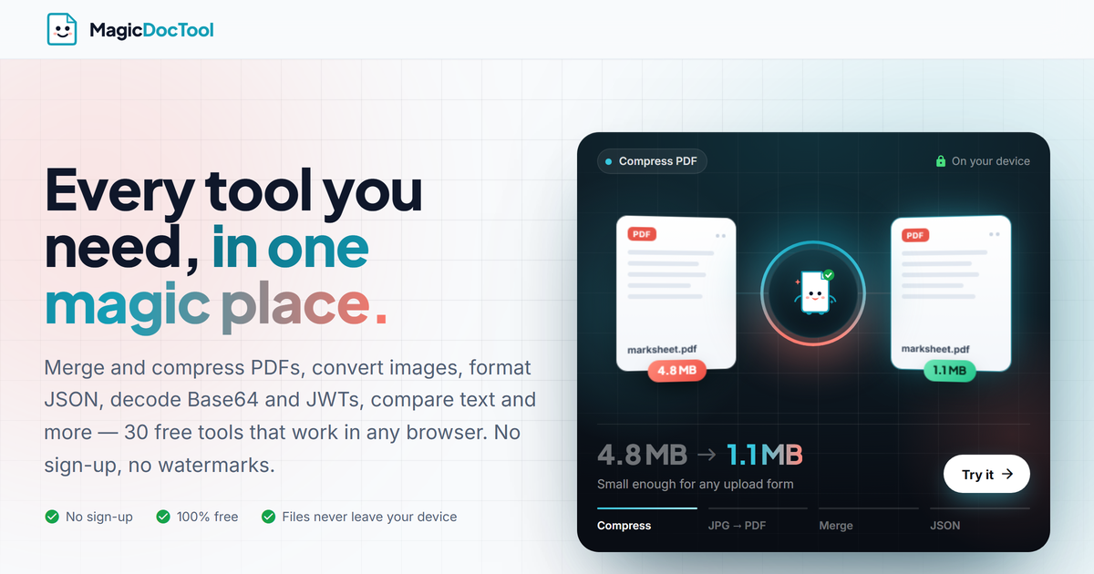 Free Online Developer Tools — JSON, Base64, JWT, Regex & More ...